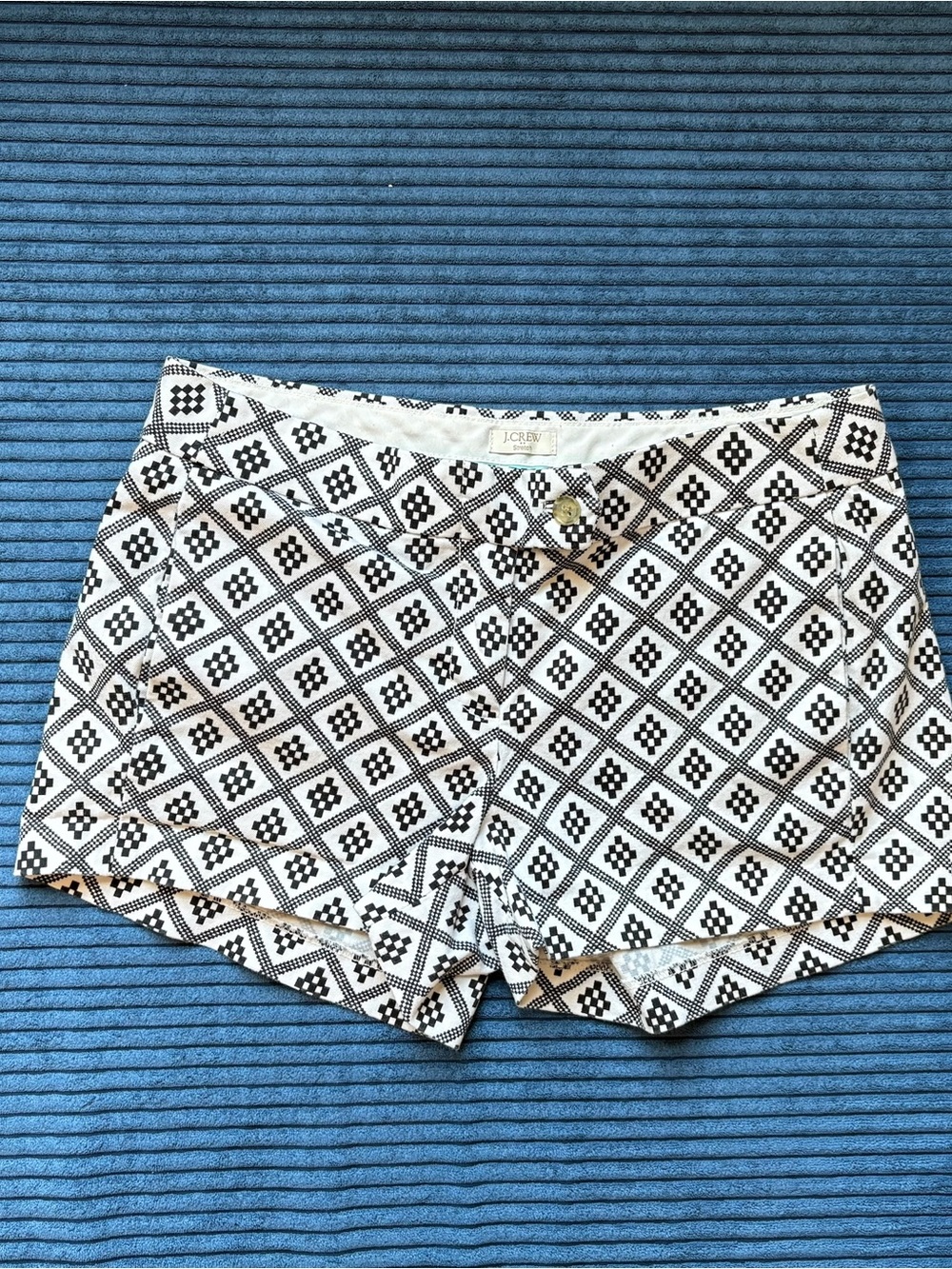j. crew stretch chino geometric pattern shorts